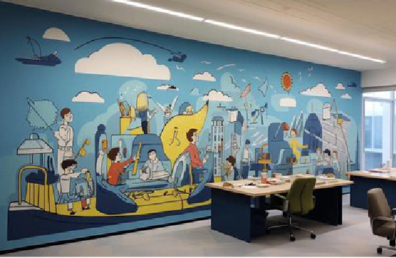 龙泉办公室墙绘的特点。