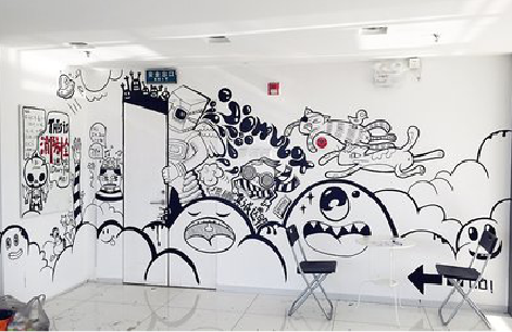 龙泉手绘墙并非传统涂鸦。